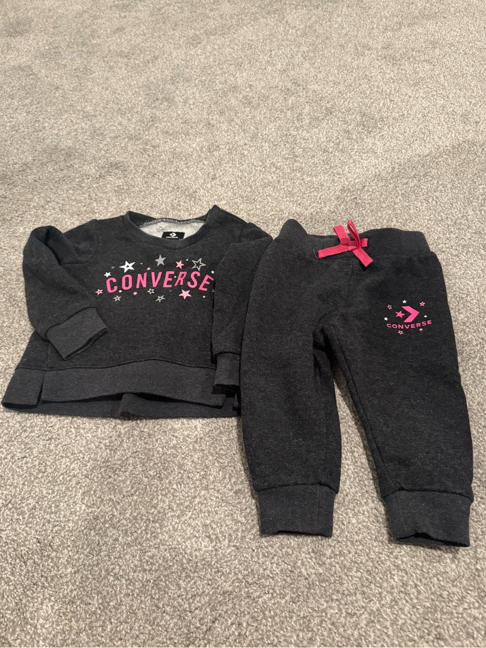 Converse baby girl 2-Piece Sweat Set - Worn Once Size 12M